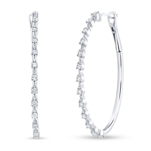 Uneek Chatterley Collection 1-Row Hoop Earrings