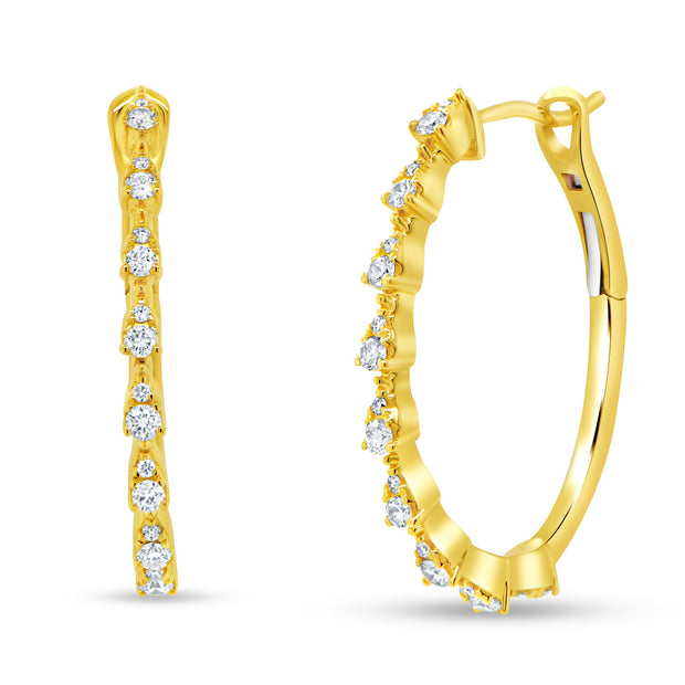 Uneek Chatterley Collection Straight Hoop Earrings