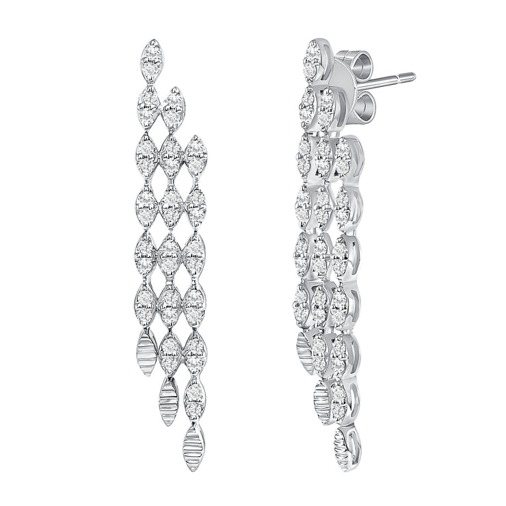 Uneek Chatterley Collection 3-Row Chandelier Earrings