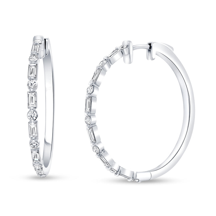 Uneek Chatterley Collection 1-Row Hoop Earrings