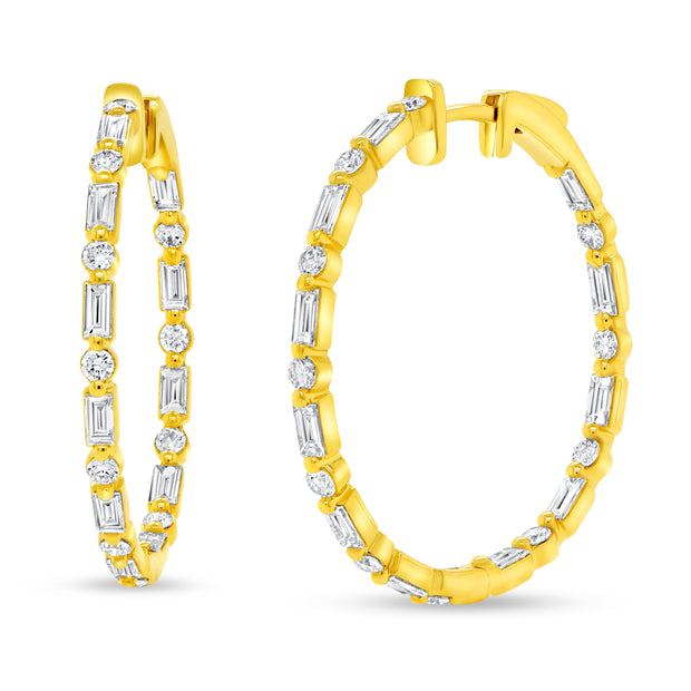 Uneek Chatterley Collection 1-Row Hoop Earrings