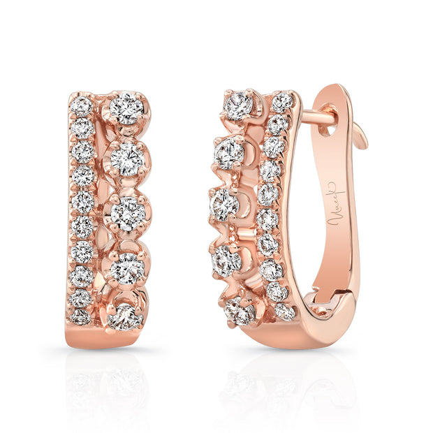 Uneek Arras Diamond Huggie Hoop Earrings