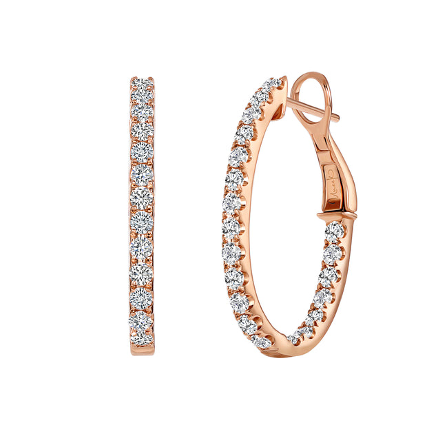 Uneek Chatterley Collection 1-Row Hoop Earrings