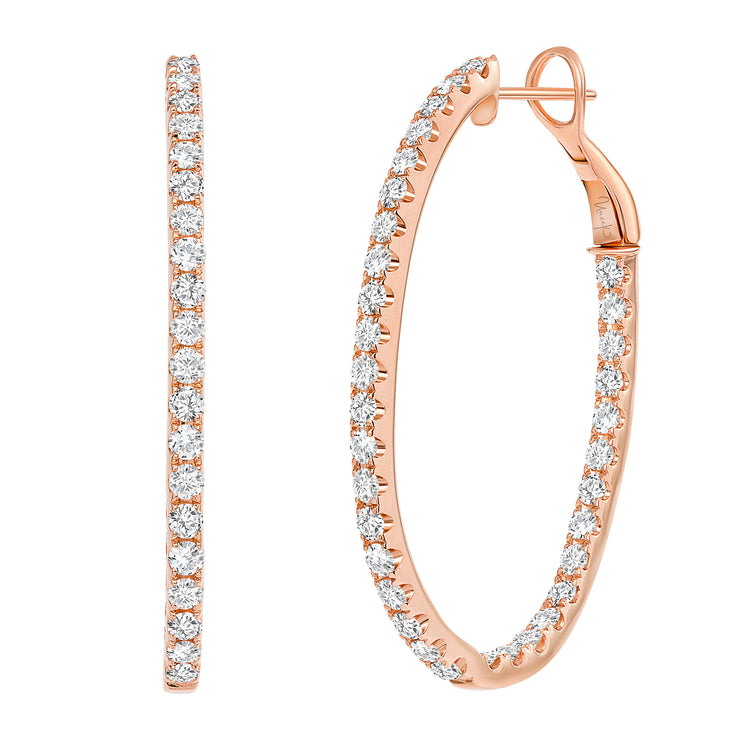 Uneek Gatsby Collection 1-Row Hoop Earrings