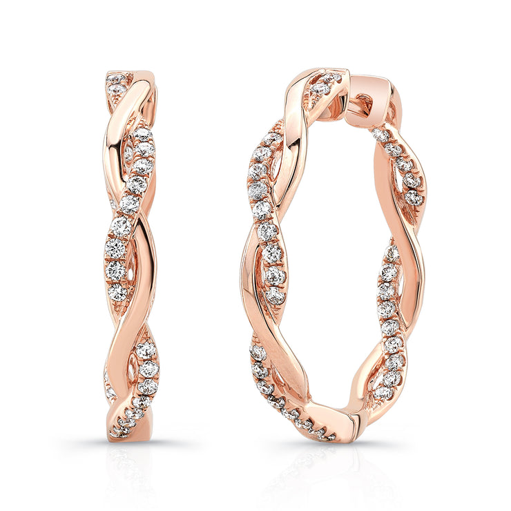 Uneek Stackable Collection Twist Hoop Earrings