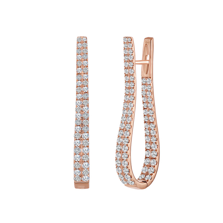 Uneek Chatterley Collection 2-Row Hoop Earrings