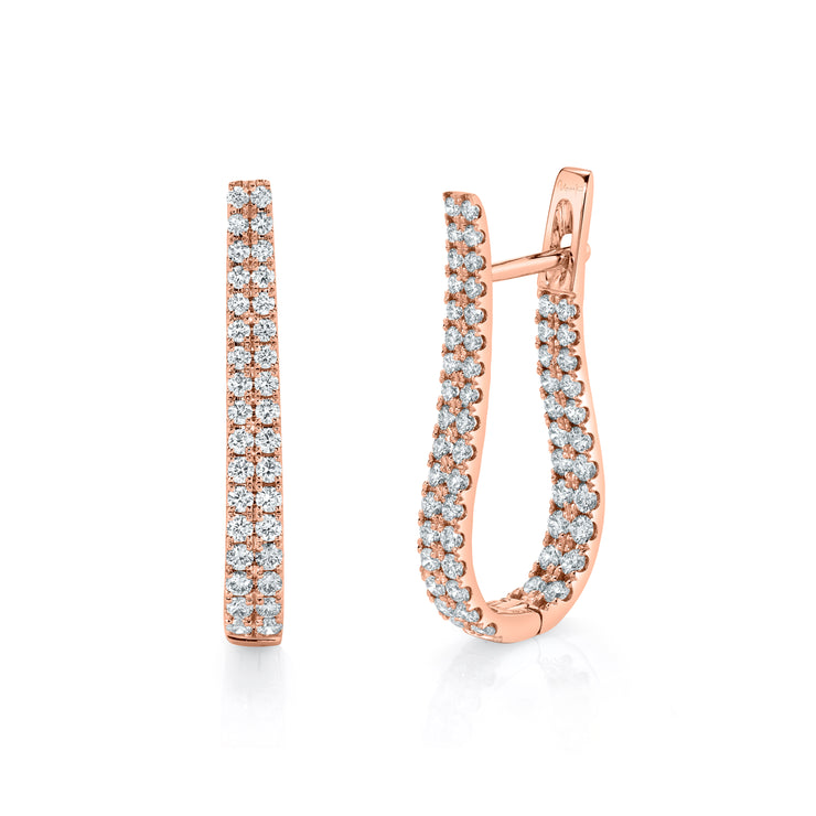 Uneek Chatterley Collection 2-Row Hoop Earrings