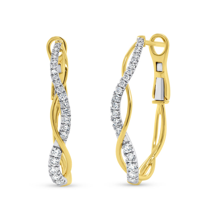 Uneek Chatterley Collection Twist Hoop Earrings