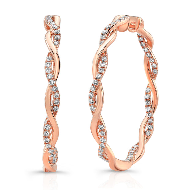 Uneek Stackable Collection Twist Hoop Earrings