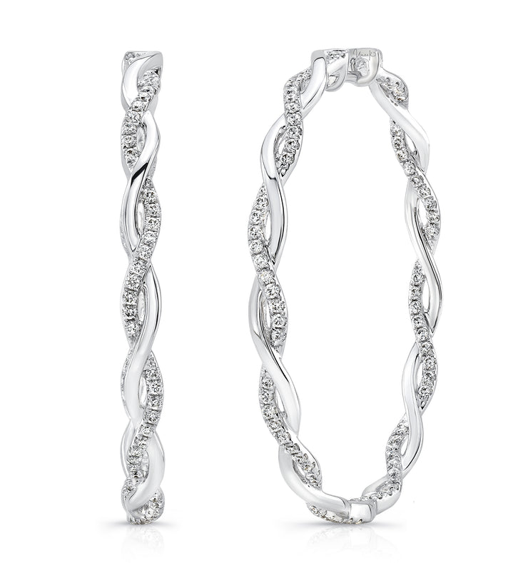 Uneek Stackable Collection Twist Hoop Earrings