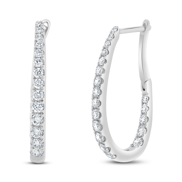 Uneek Chatterley Collection 1-Row Hoop Earrings