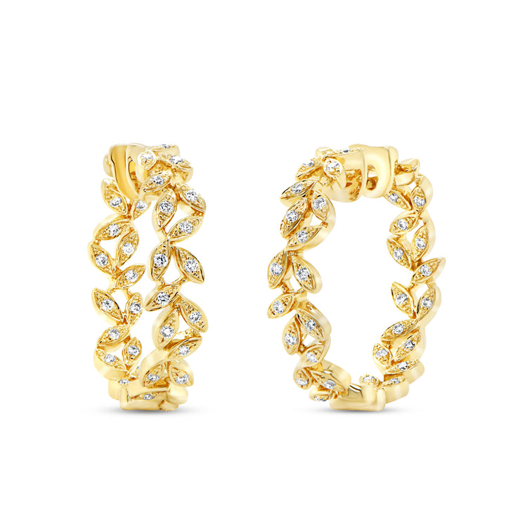 Uneek Stackable Collection Floral Hoop Earrings