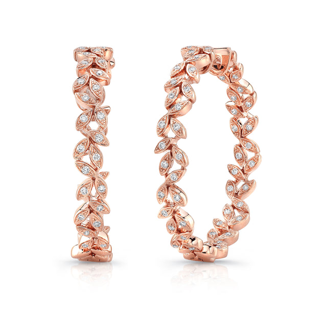 Uneek Stackable Collection Floral Hoop Earrings