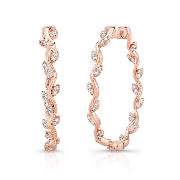 Uneek Stackable Collection Floral Hoop Earrings