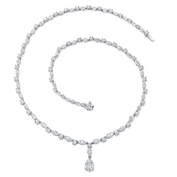 Uneek Signature Collection Pear Shaped Diamond Drop Necklace