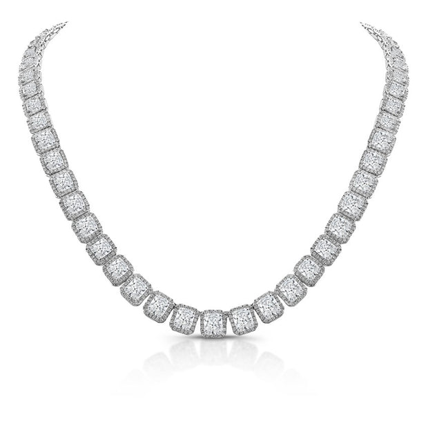 Uneek Cushion Cut Diamond Signature Necklace