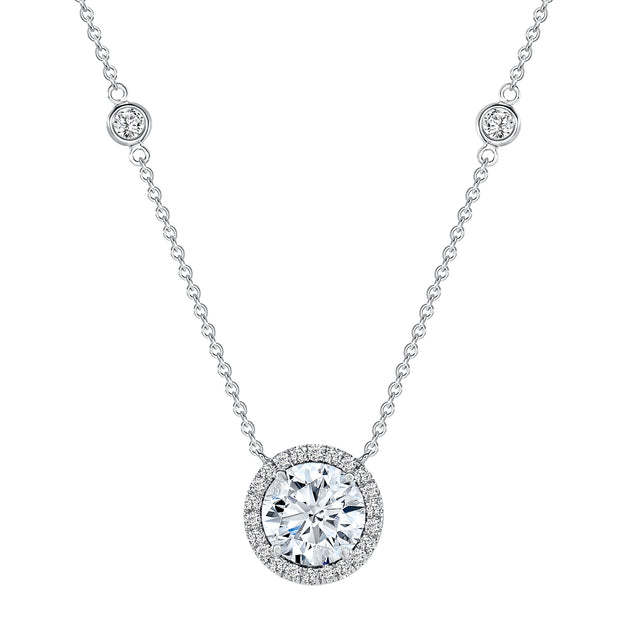 Uneek Sweet-Pea Collection Solitaire Round Diamond Brooch Pendant