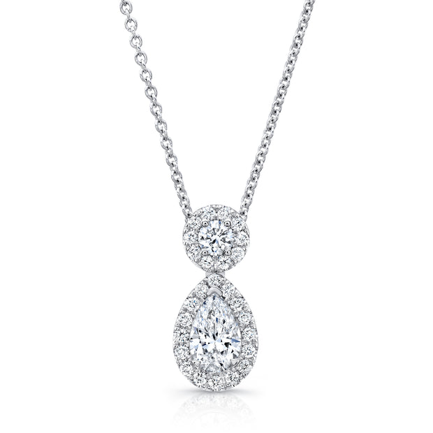 Uneek Pear-Shaped and Round Diamond Pendant