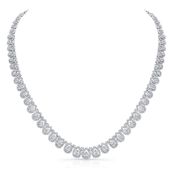 Uneek 15-Carat Diamond Teardrop Halo Necklace