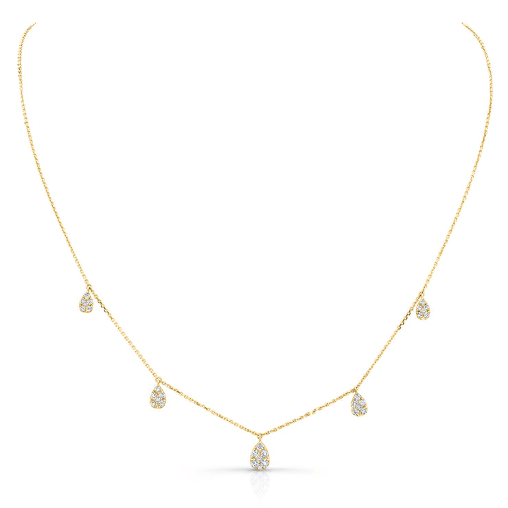 Uneek Cascade Collection Floral Chain Necklace