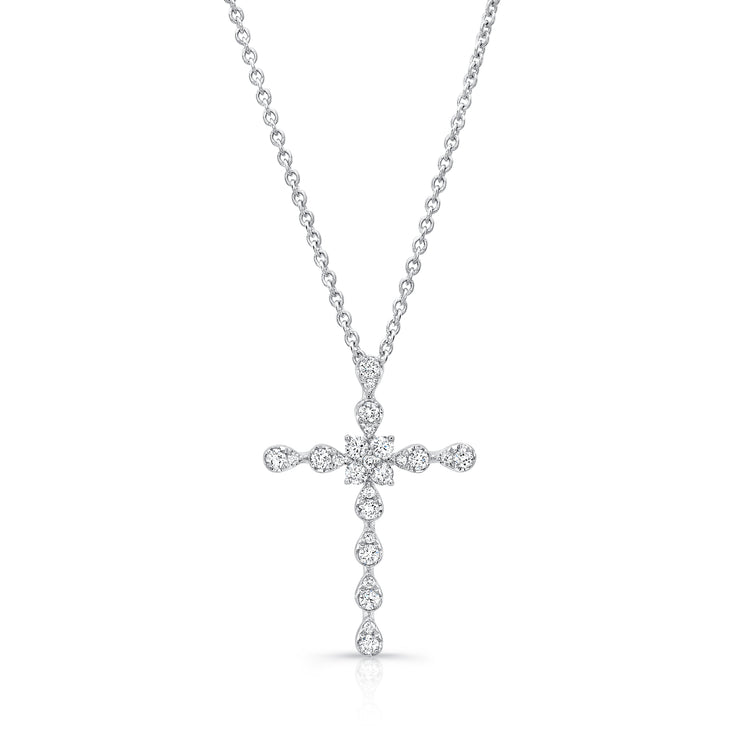 Uneek Stylized Diamond Cross Pendant