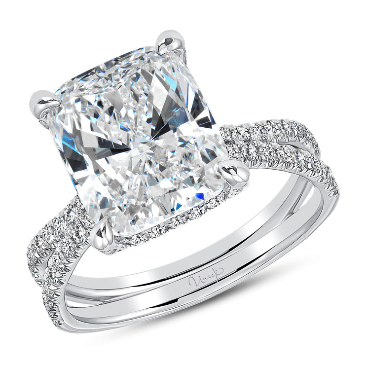 Uneek Le Pur et Simple French-Pave Diamond Engagement Ring