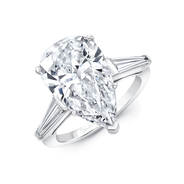 Uneek Signature Collection Three-Stone Pear Shaped Engagement Ring