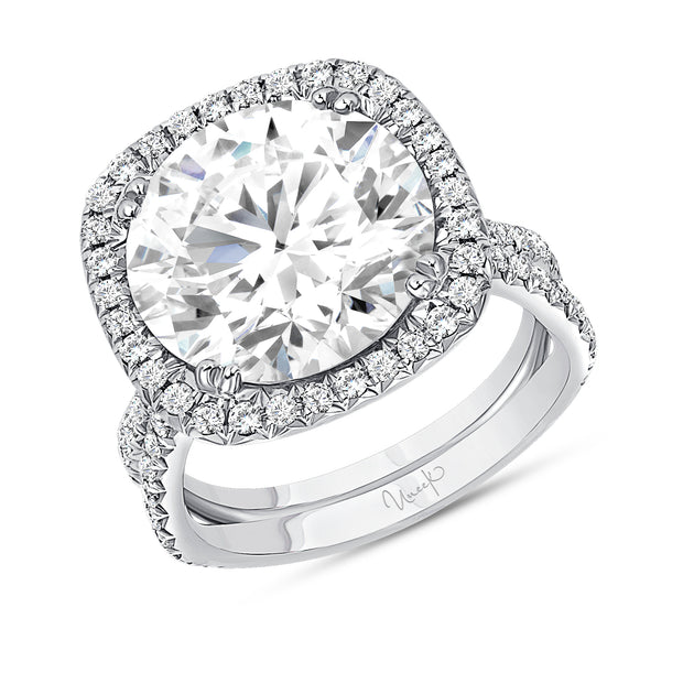 Uneek Silhouette Collection Halo Round Engagement Ring