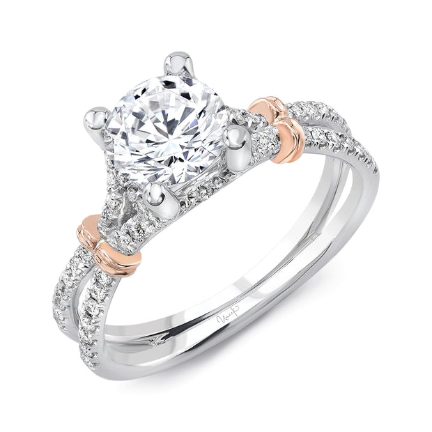 Uneek Silhouette Collection Split Round Engagement Ring