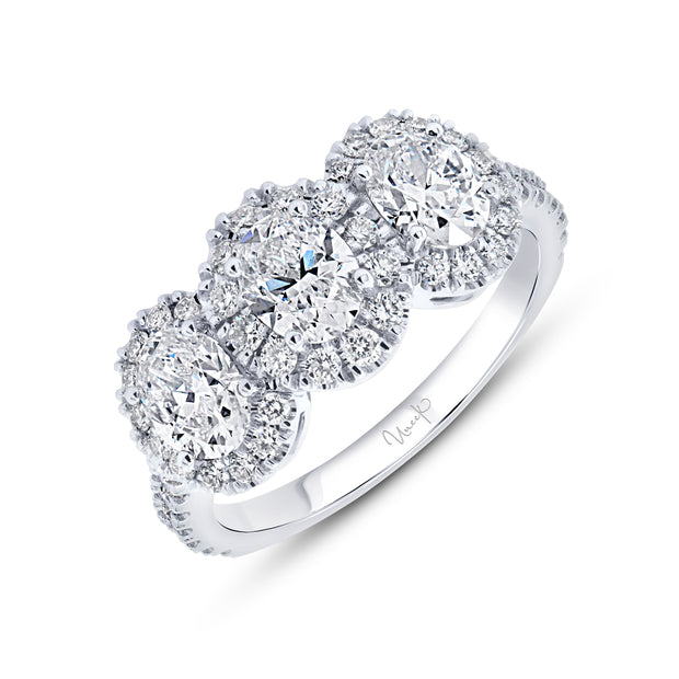 Uneek Signature Collection Triple-Halo Oval Shaped Diamond Engagement Ring