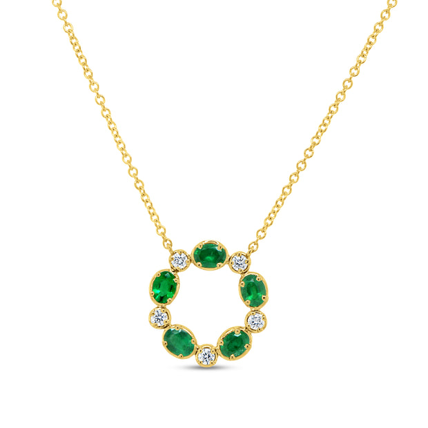 Uneek Medallion Collection Medallion Oval Shaped Emerald Medallion Pendant