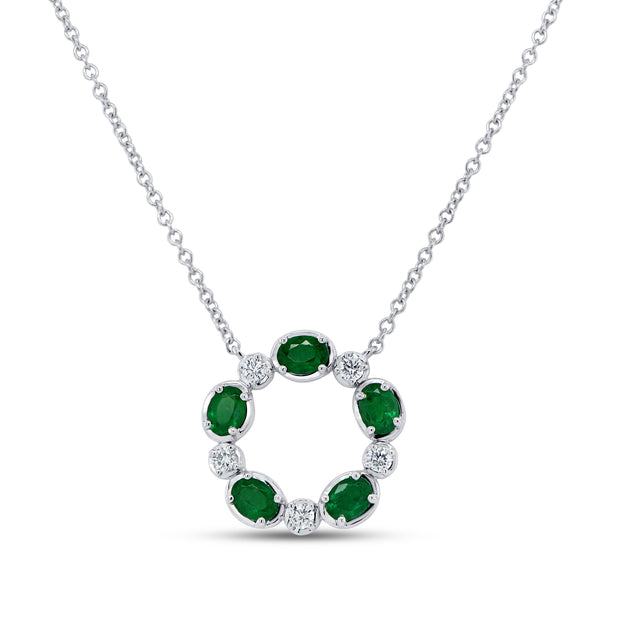 Uneek Medallion Collection Medallion Oval Shaped Emerald Medallion Pendant