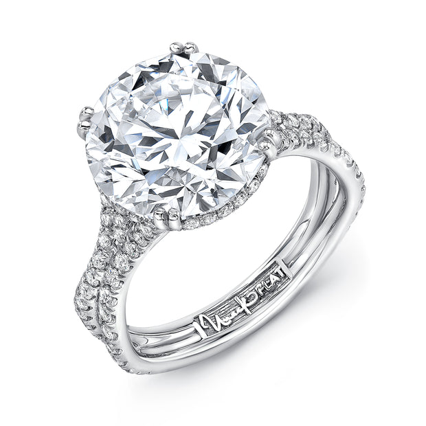 Uneek Signature Collection Split Round Diamond Engagement Ring