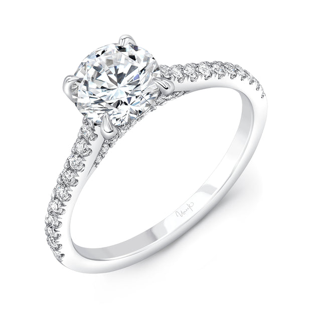 Uneek Timeless Collection Cathedral Round Engagement Ring