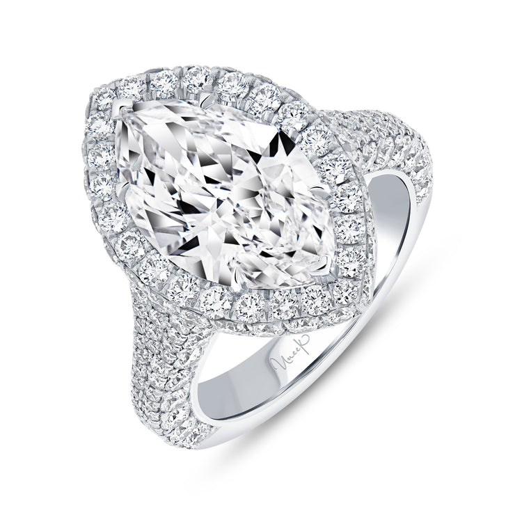 Uneek Signature Collection Halo Marquise Diamond Engagement Ring