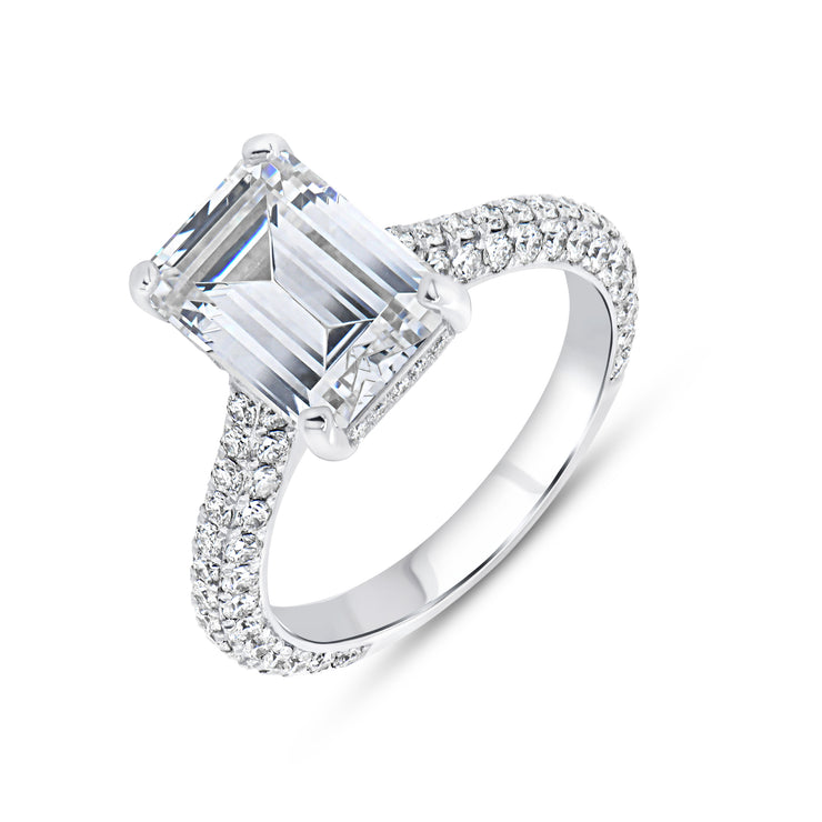 Uneek Signature Collection Emerald Cut Diamond Engagement Ring