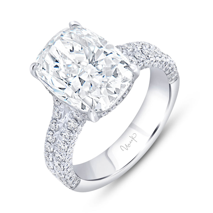 Uneek Signature Collection Split Cushion Cut Diamond Engagement Ring