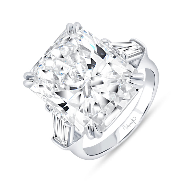 Uneek Signature Collection Three-Stone Radiant Diamond Engagement Ring