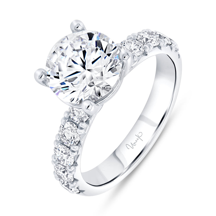 Uneek Timeless Collection Straight Round Engagement Ring