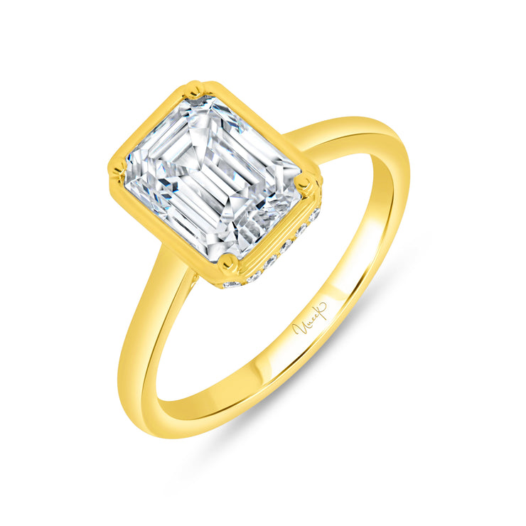 Uneek Alexandria Collection Bezel Engagement Ring