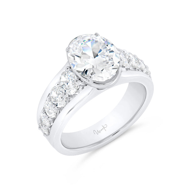 Uneek Alexandria Collection Solitaire Oval Shaped Engagement Ring