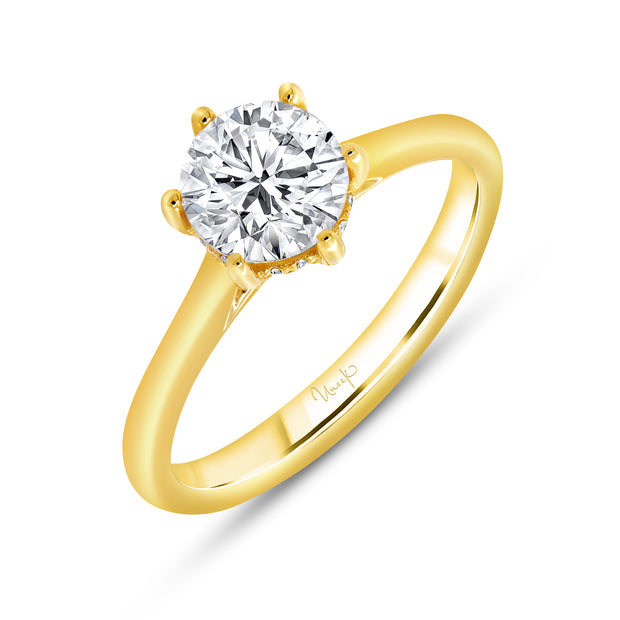 Uneek Timeless Collection Solitaire Round Engagement Ring