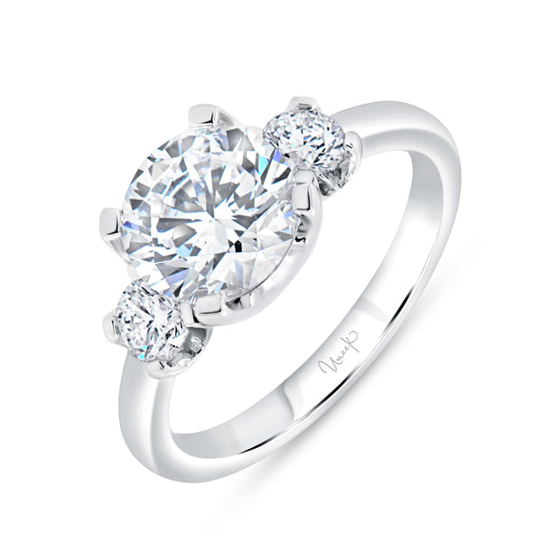 Uneek Alexandria Collection Three-Stone Round Engagement Ring