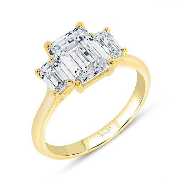 Uneek Alexandria Collection Three-Stone Engagement Ring