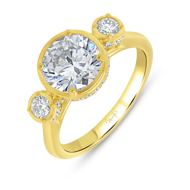 Uneek Alexandria Collection Bezel Round Engagement Ring