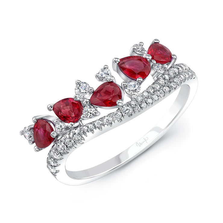 Uneek Precious Collection Round Ruby Fashion Ring