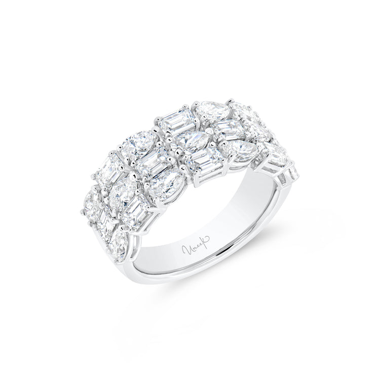 Uneek Signature Collection 3-Row Diamond Anniversary Ring