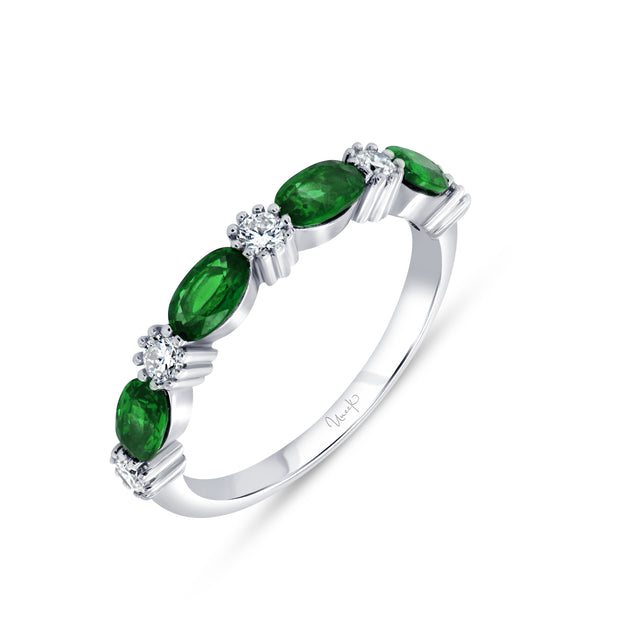 Uneek Precious Collection Oval Shaped Emerald Fashion Ring