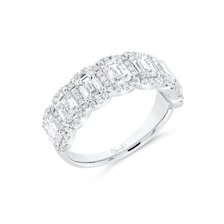 Uneek Signature Collection 1-Row Emerald Cut Diamond Anniversary Ring