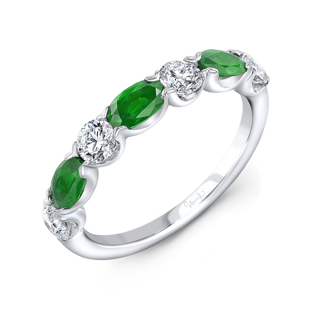 Uneek Precious Collection 1-Row Oval Shaped Emerald Fashion Ring